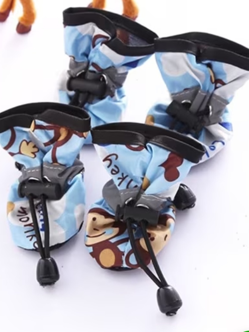 NWT Blue Monkey Print Waterproof Shoes for Pets- XS- Extra Small